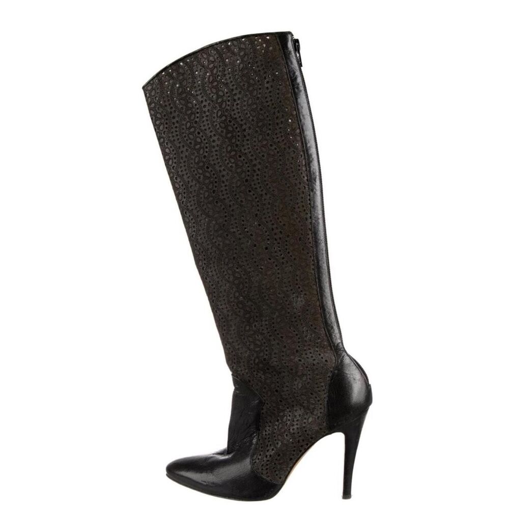 Manolo-blahnik Women's Black and Grey Boots